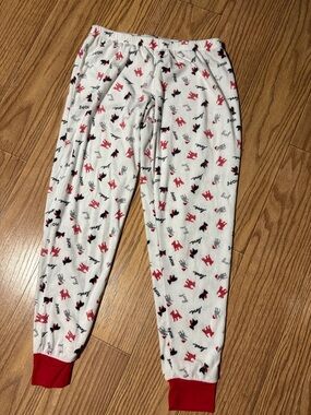 Cozy White Holiday Pajama set with Red Accents